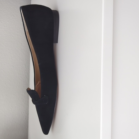 Ann Taylor Black Suede Pointed Ballet Flats - Size 8 - Picture 5 of 6